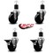 Service Caster 3.5'' Phenolic Wheel Swivel 1-7/8'' Expand Stem Caster Set 2 Brakes, 4PK SCC-EX20S3514-PHS-2-PLB-2-178 - alternate 3